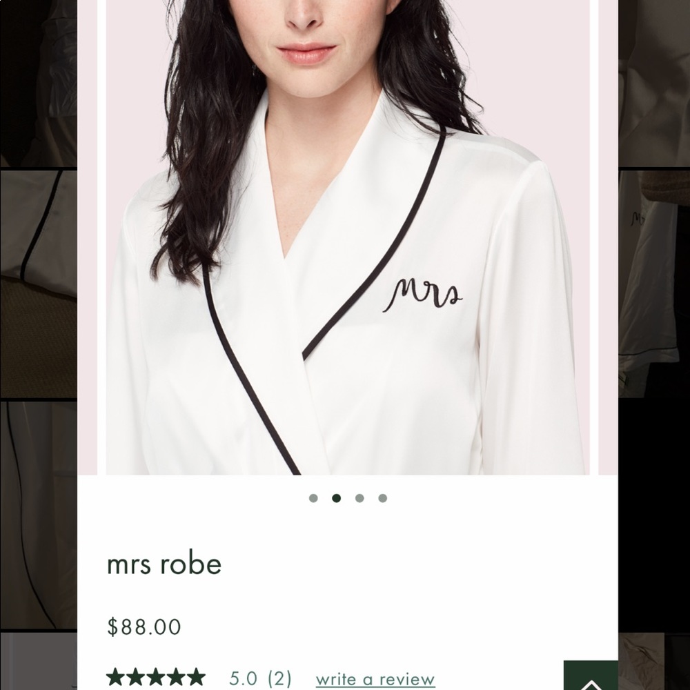 Kate spade “Mrs” robe NWT